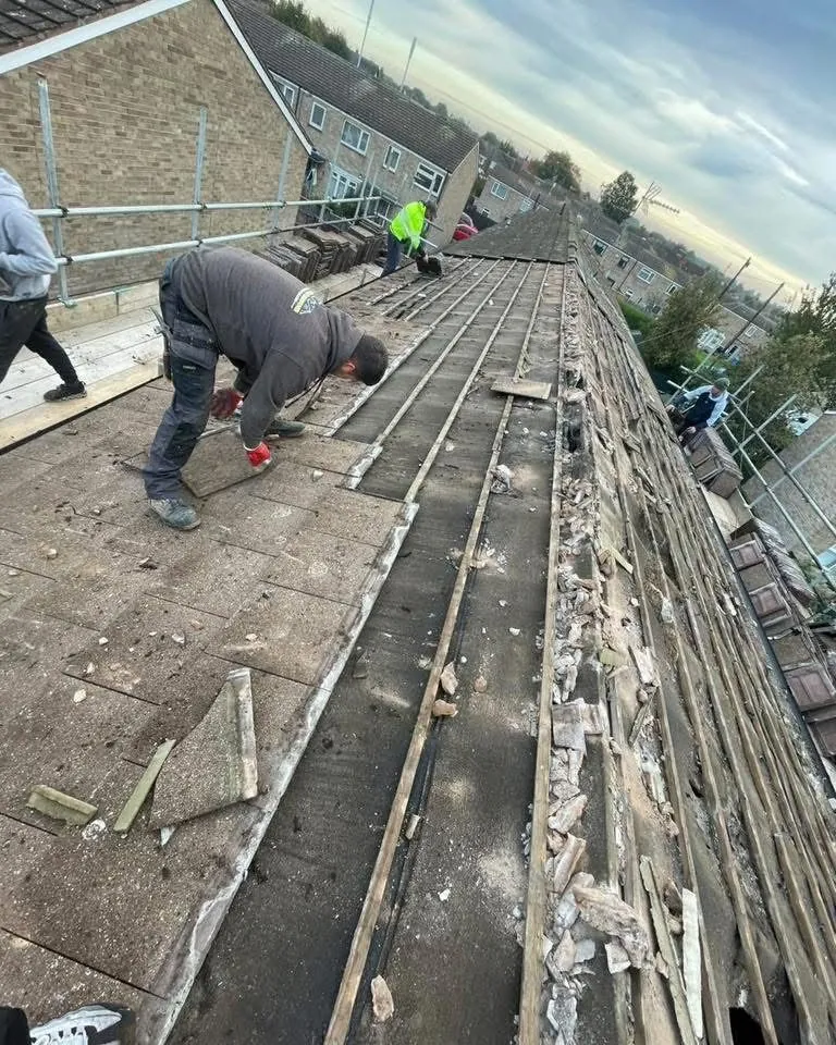 Roof strip and re-felt in progress in Exeter